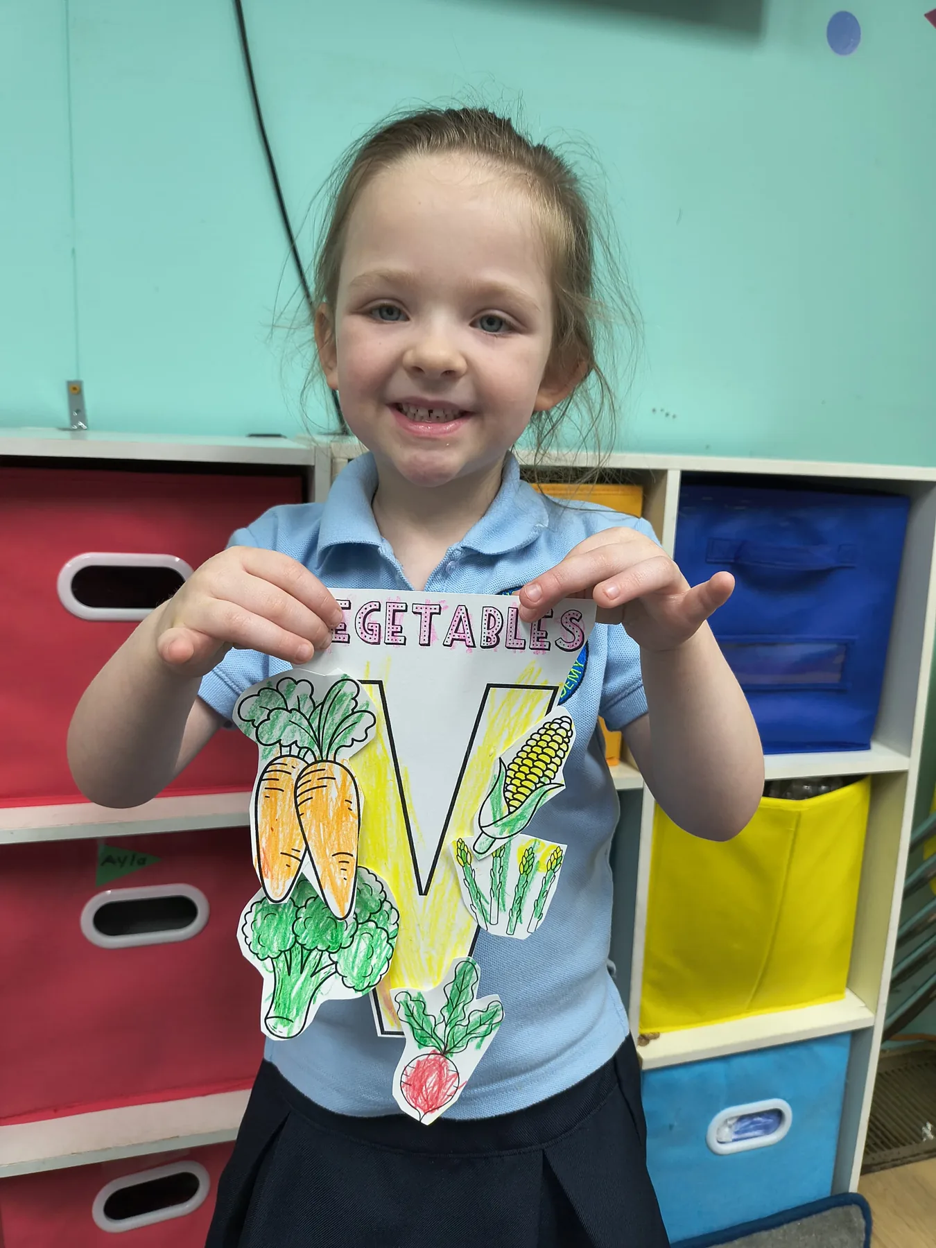 Preschool lesson about vegetables and healthy foods